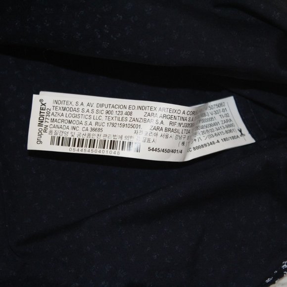 zara man slim fit sz L blue with flower pattern - Picture 7 of 7